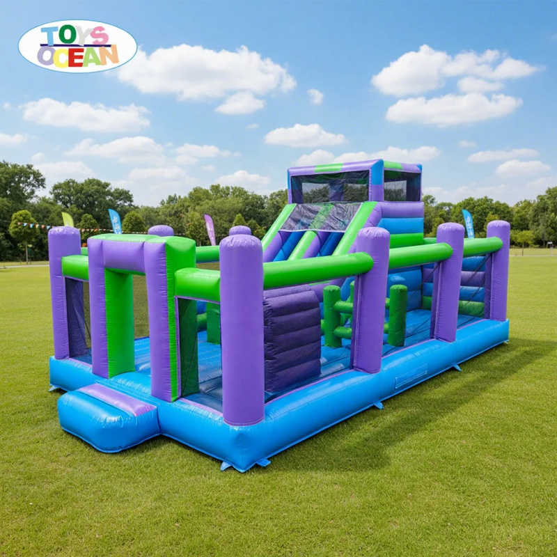 Kids Outdoor Inflatable - สนามเด็กเล่นเป่าลมขนาดใหญ่กลางแจ้งแบบกำหนดเองพร้อมสไลเดอร์แทรมโพลีน เหมาะสำหรับกิจกรรมเด็ก