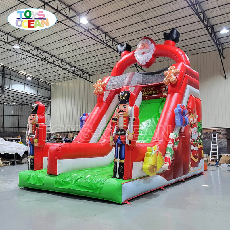 Kids Outdoor Inflatable - สไลเดอร์เป่าลมคริสต์มาสกลางแจ้งแบบปรับแต่งได้ เหมาะสำหรับใช้งานทั้งแบบแห้งและเปียก สมบูรณ์แบบสำหรับงานปาร์ตี้ของเด็กและผู้ใหญ่