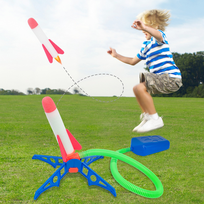 Kids Outdoor Jumping - ของเล่นเครื่องยิงจรวดแบบเหยียบเท้าสำหรับเด็กอุปกรณ์เสริมจรวดโฟมเด็กหญิงเด็กชายสำหรับกลางแจ้งกระโดดเล่นกีฬายิงจรวด
