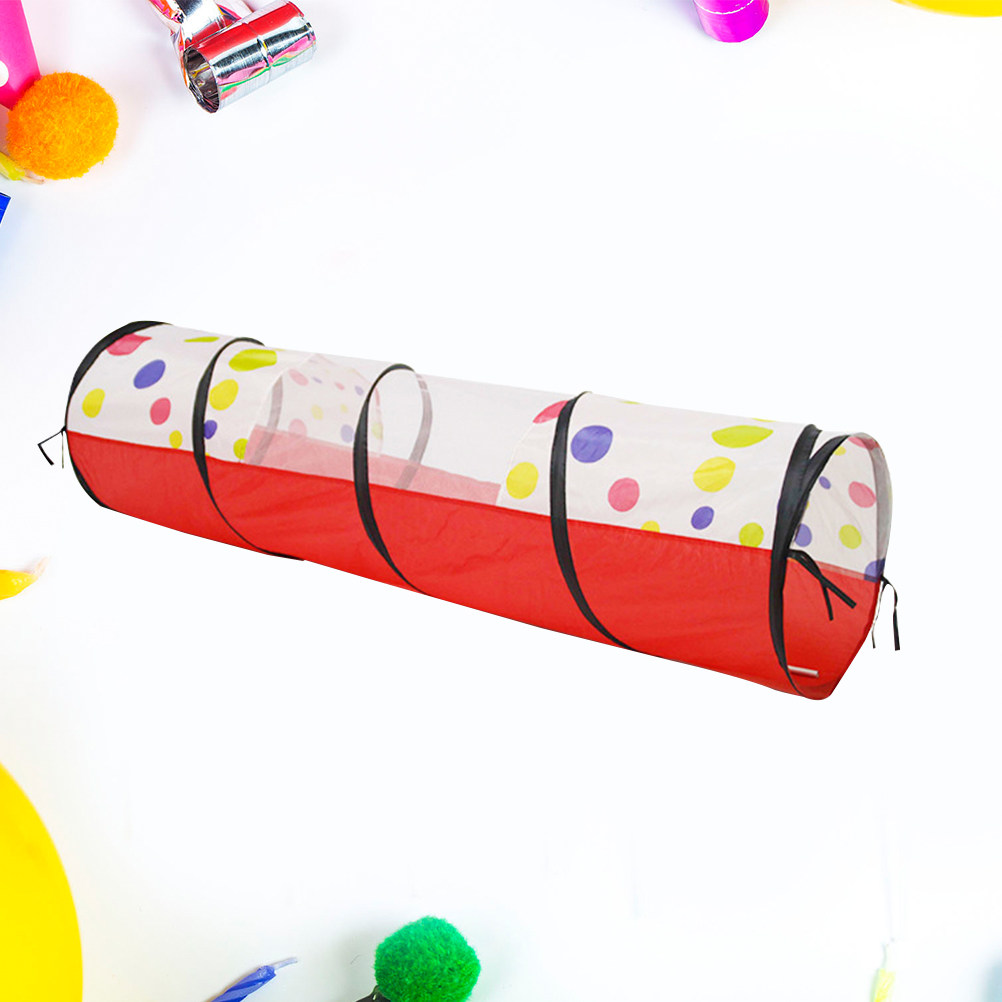 Kids Outdoor Play - อุโมงค์คลานสำหรับเด็กแบบพับได้ 1 ชิ้น เต็นท์เล่นแบบพกพาสำหรับเล่นในร่มและกลางแจ้ง ช่วยพัฒนาทักษะการเคลื่อนไหวของเด็ก สีสันสดใส