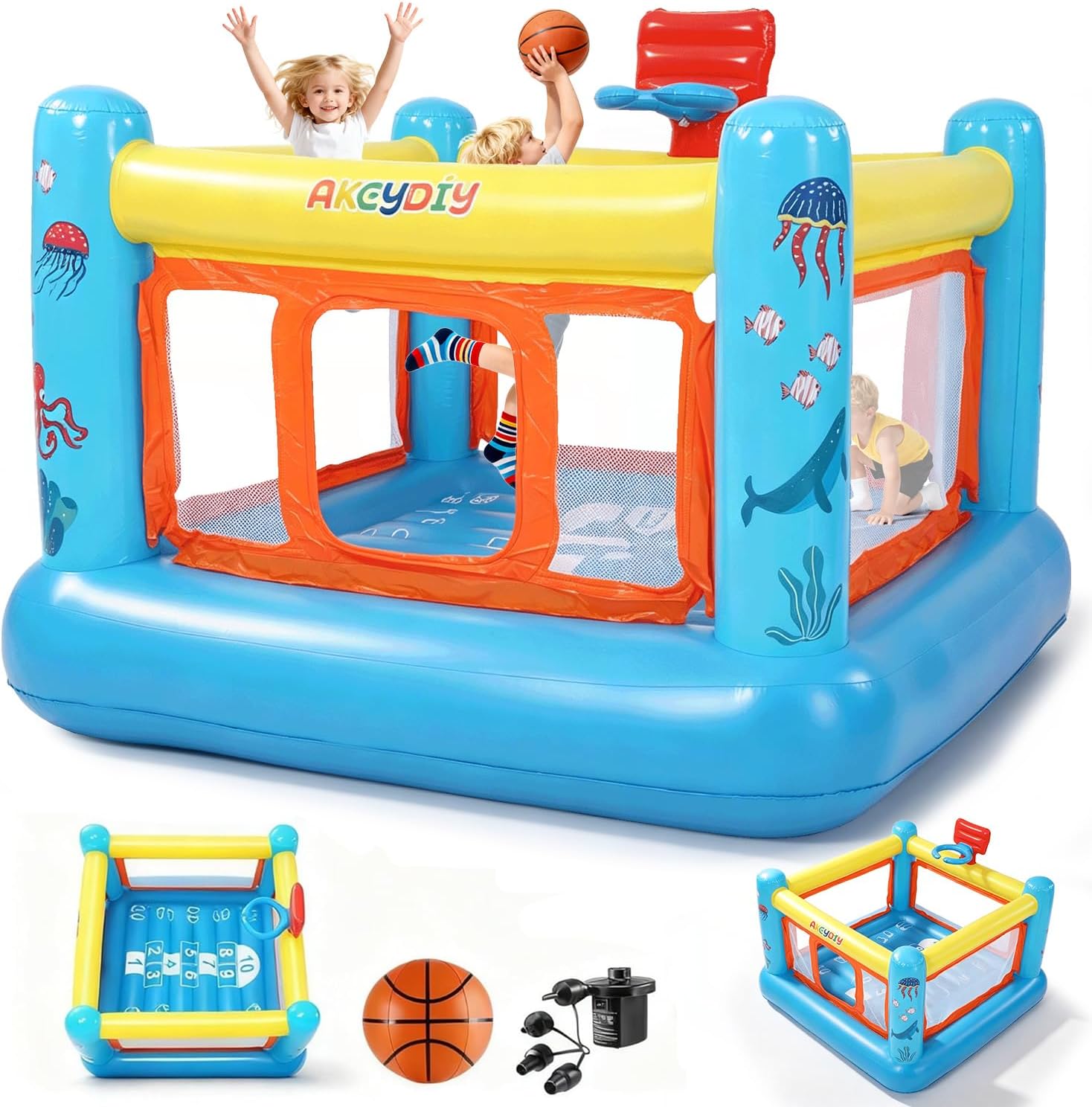 Kids Outdoor Basketball - บ้านลมเป่าลม PVC สำหรับเด็กอายุ 3-6 ปี |