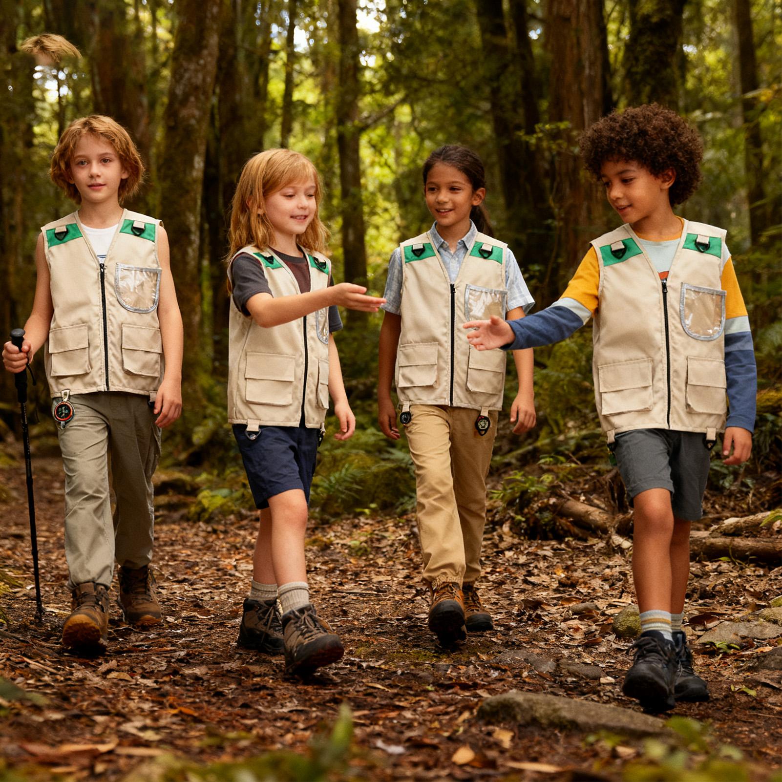 Kids Outdoor Zoo - เสื้อกั๊กเด็กแบบไม่มีแขน สำหรับสวมใส่เล่นบทบาทสมมติ กิจกรรมกลางแจ้ง เช่น ตั้งแคมป์ เดินป่า