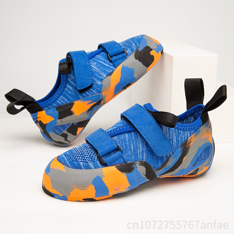 Kids Outdoor Jumping - รองเท้าปีนผาสำหรับเด็ก รุ่นมืออาชีพ สำหรับใช้ในร่มและกลางแจ้ง เหมาะสำหรับผู้เริ่มต้นฝึกซ้อมบูลเดอริ่ง รองเท้าผ้าใบกันลื่นสำหรับฝึกซ้อมปีนผา