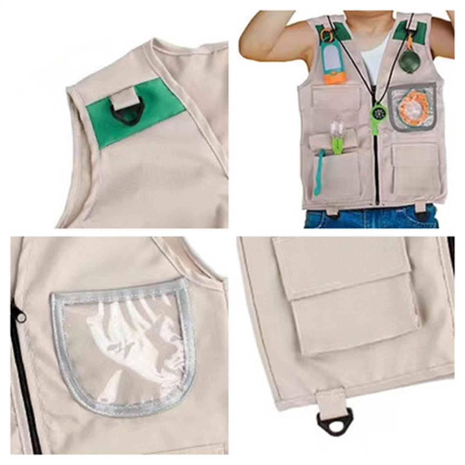 Kids Outdoor Zoo - เสื้อกั๊กตกปลาสำหรับเด็ก เสื้อแจ็คเก็ตแบบไม่มีแขน ชุดเสื้อกั๊กสำหรับกิจกรรมกลางแจ้ง เช่น ปาร์ค สวนสัตว์