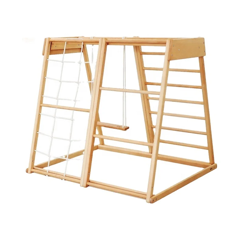 บันไดเชือกสำหรับเด็กเล่นกลางแจ - Kids Outdoor Wooden Climbing Frame บทวิจารณ์และราคา
