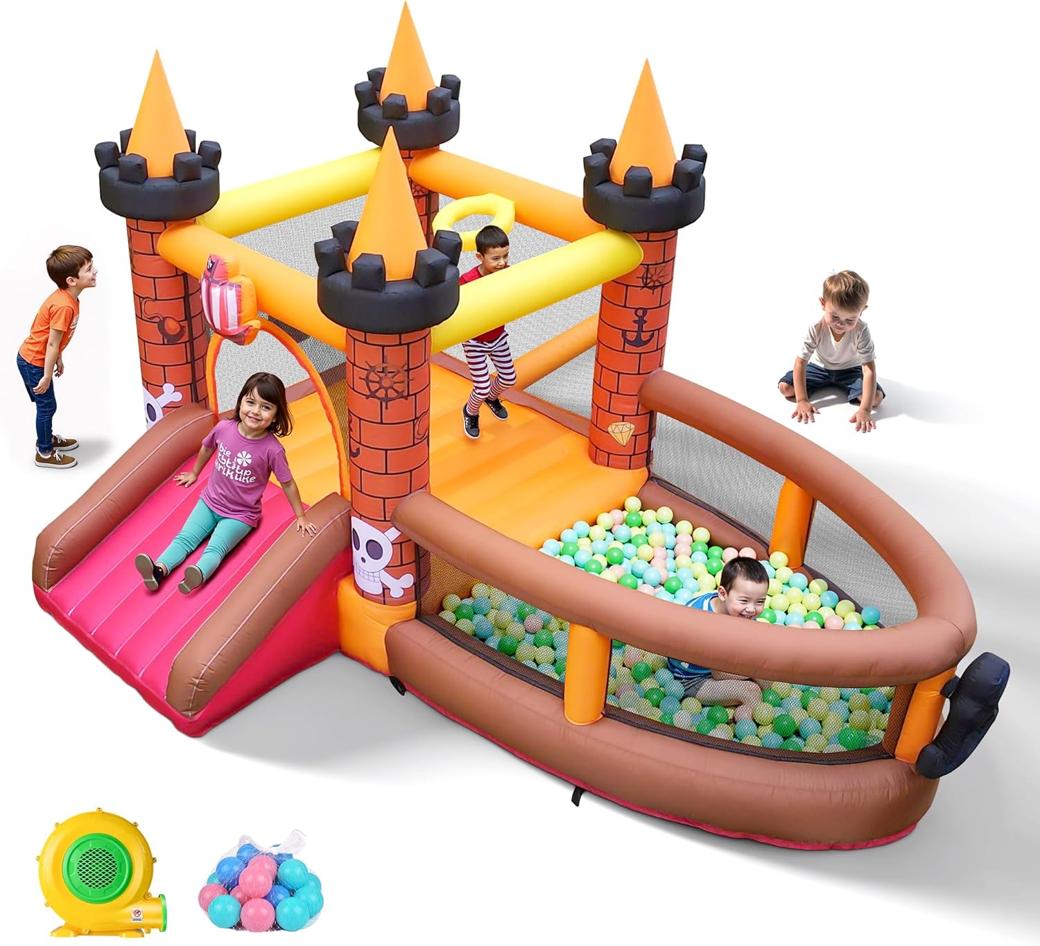 บ้านลมเป่าลมสำหรับเด็กอายุ 3-8 - Kids Outdoor Inflatable บทวิจารณ์และราคา