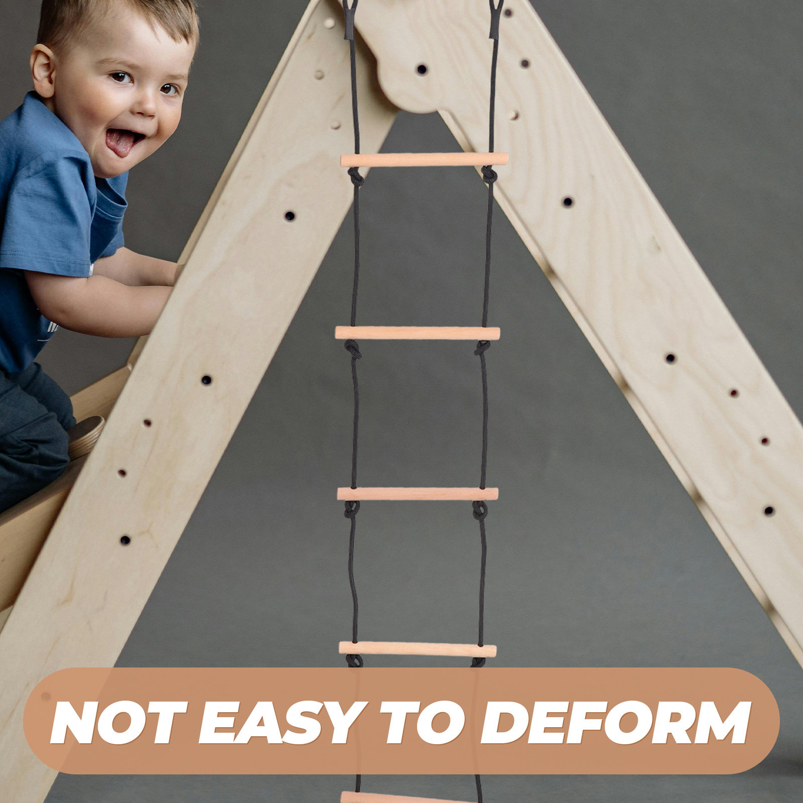 1 ชุด บันไดเชือกปีนป่ายสำหรับเ - Kids Outdoor Wooden Climbing Frame บทวิจารณ์และราคา