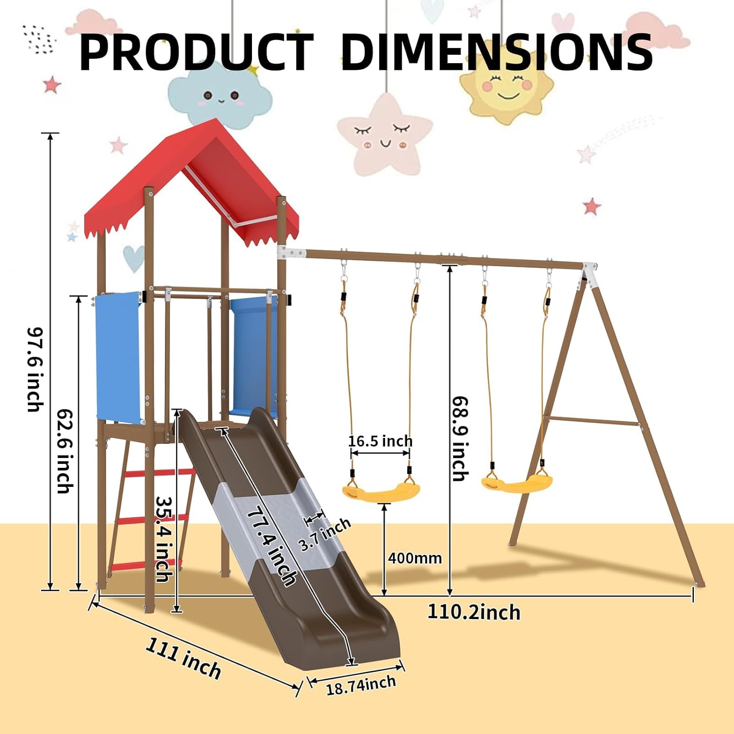ชุดชิงช้าโลหะสำหรับเด็กพร้อมสไ - Kids Outdoor Garden Set บทวิจารณ์และราคา