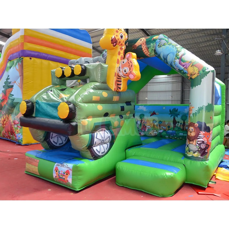 บ้านลมเป่าลมธีมซาฟารีพร้อมสไลเ - Kids Outdoor Zoo บทวิจารณ์และราคา
