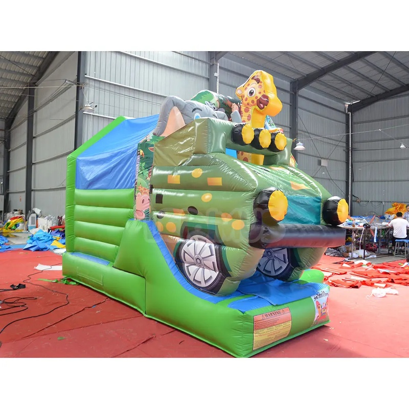 บ้านลมเป่าลมธีมซาฟารีพร้อมสไลเ - Kids Outdoor Zoo บทวิจารณ์และราคา