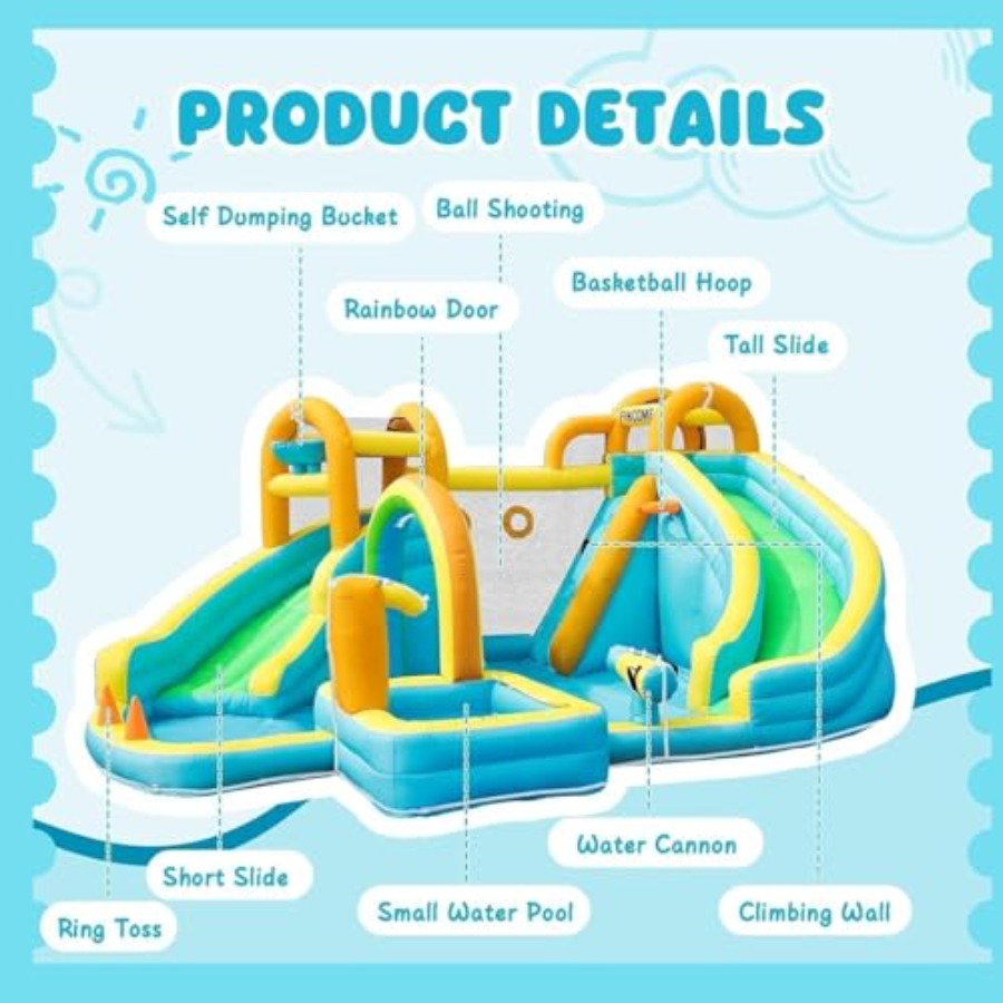 สวนสไลเดอร์น้ำเป่าลมกลางแจ้งสำ - Kids Outdoor Basketball บทวิจารณ์และราคา