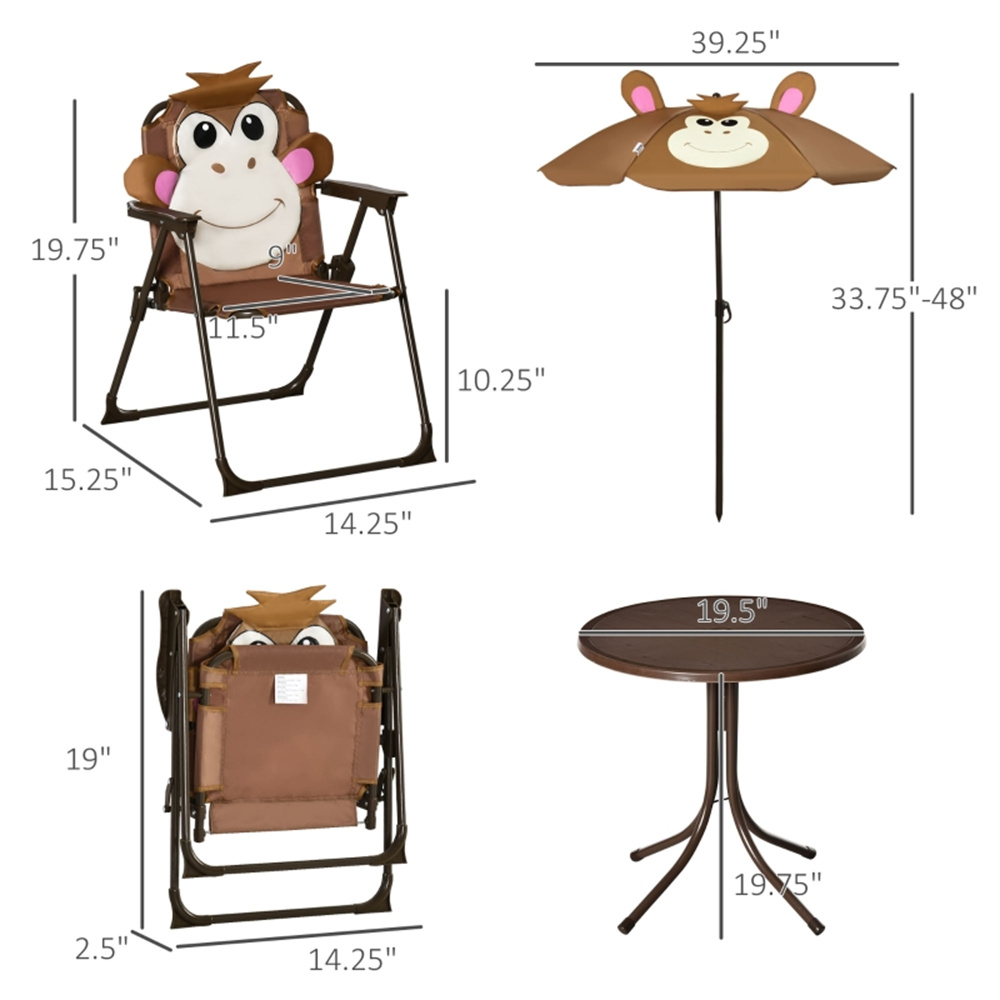 ชุดโต๊ะเก้าอี้สำหรับเด็ก ลายลิ - Kids Outdoor Table With Umbrella บทวิจารณ์และราคา