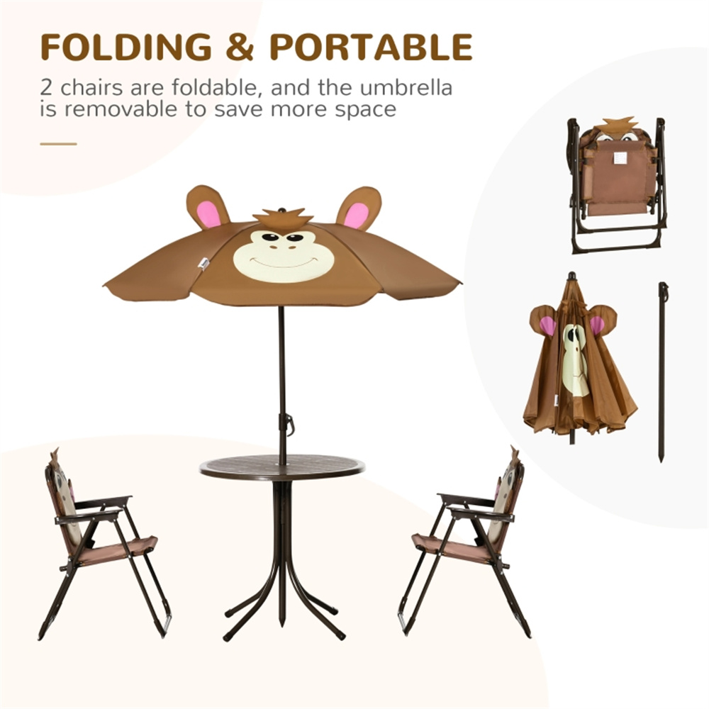 ชุดโต๊ะเก้าอี้สำหรับเด็ก ลายลิ - Kids Outdoor Table With Umbrella บทวิจารณ์และราคา