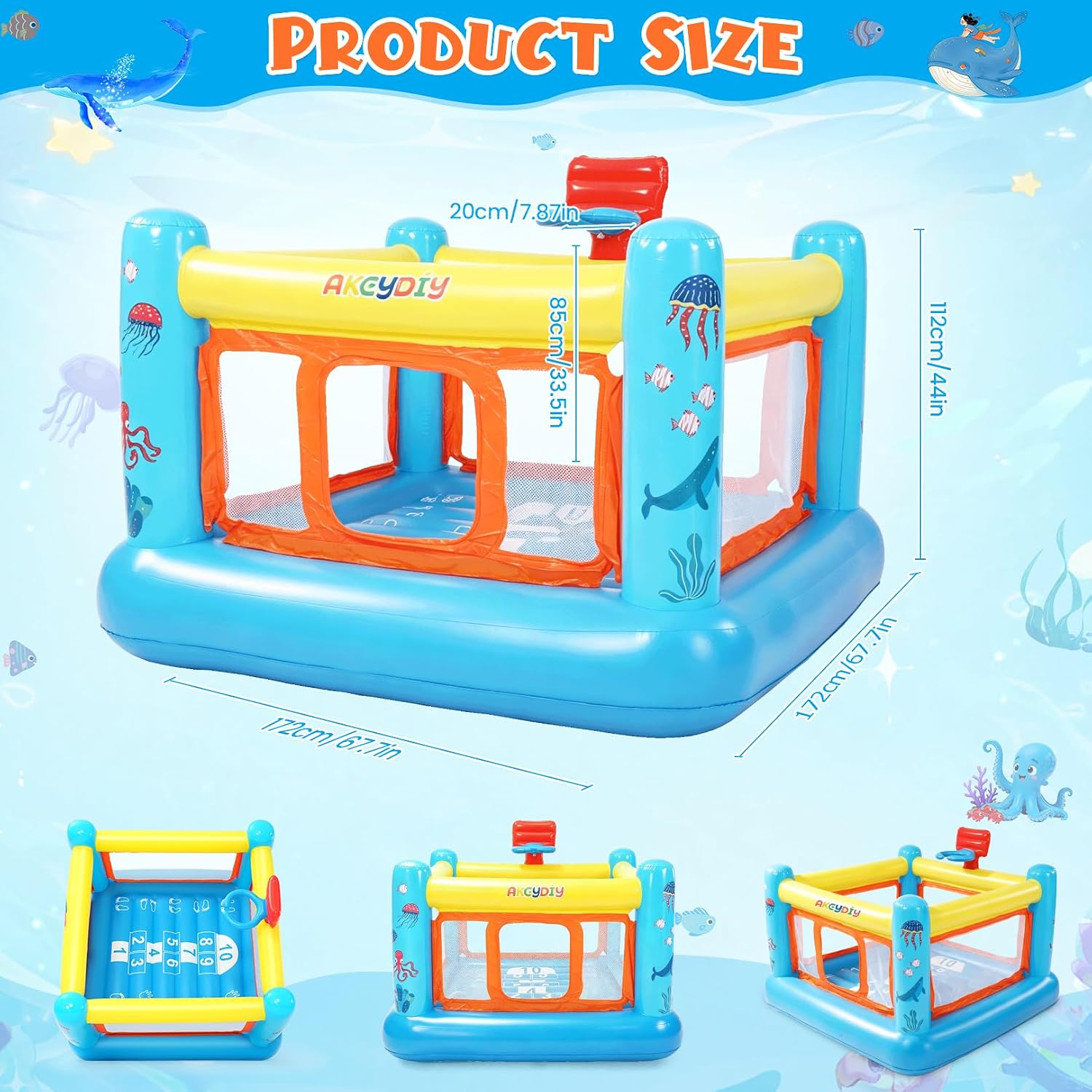 บ้านลมเป่าลม PVC สำหรับเด็กอาย - Kids Outdoor Basketball บทวิจารณ์และราคา