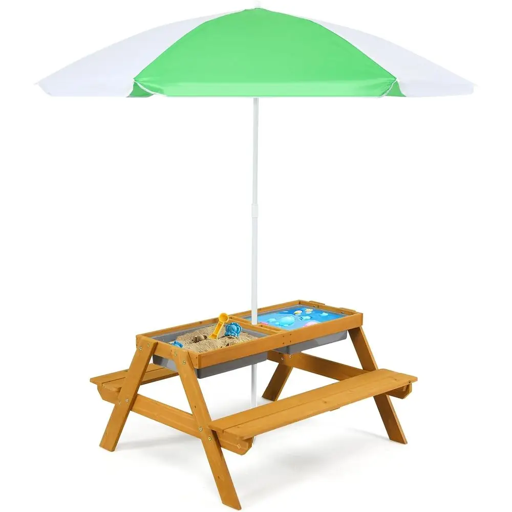โต๊ะปิกนิกเด็กแบบปรับความสูงได - Kids Outdoor Table With Umbrella บทวิจารณ์และราคา