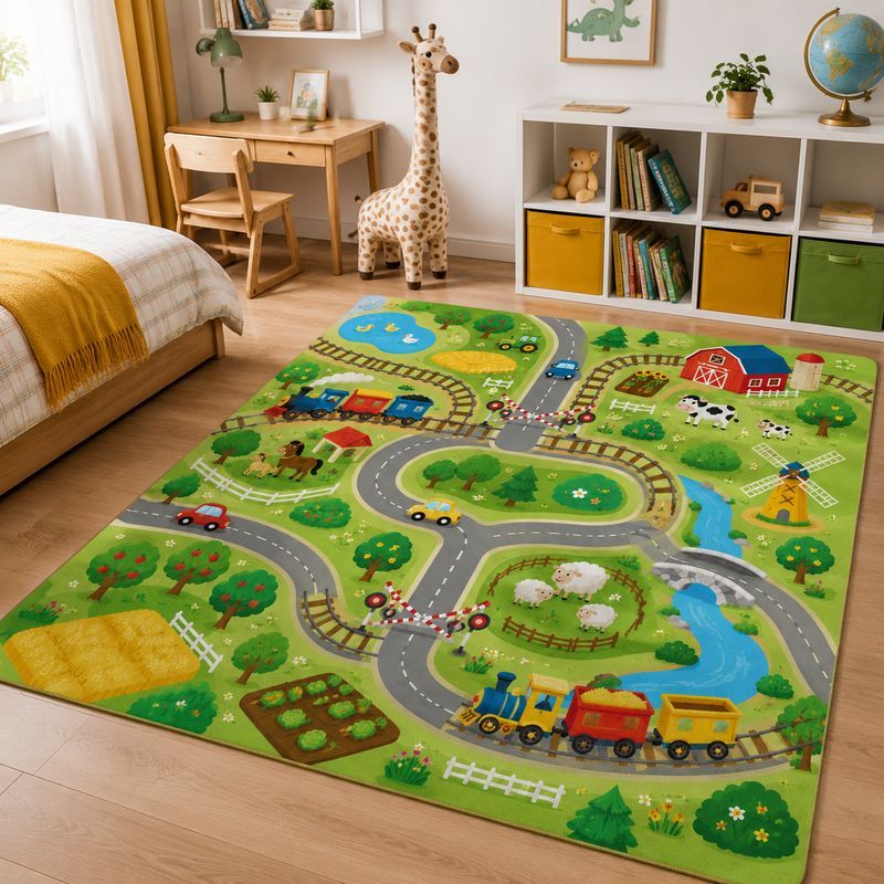 VIKAMA พรมปูพื้นสำหรับเด็ก พรม - Kids Outdoor Zoo บทวิจารณ์และราคา