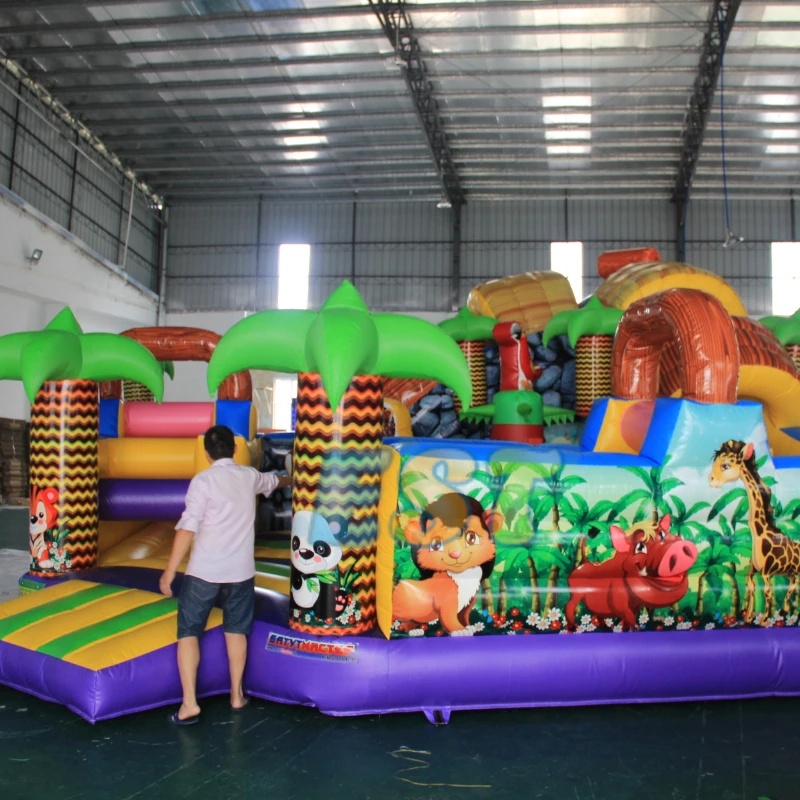 ปราสาทเป่าลมขนาดใหญ่สำหรับเด็ก - Kids Outdoor Zoo บทวิจารณ์และราคา