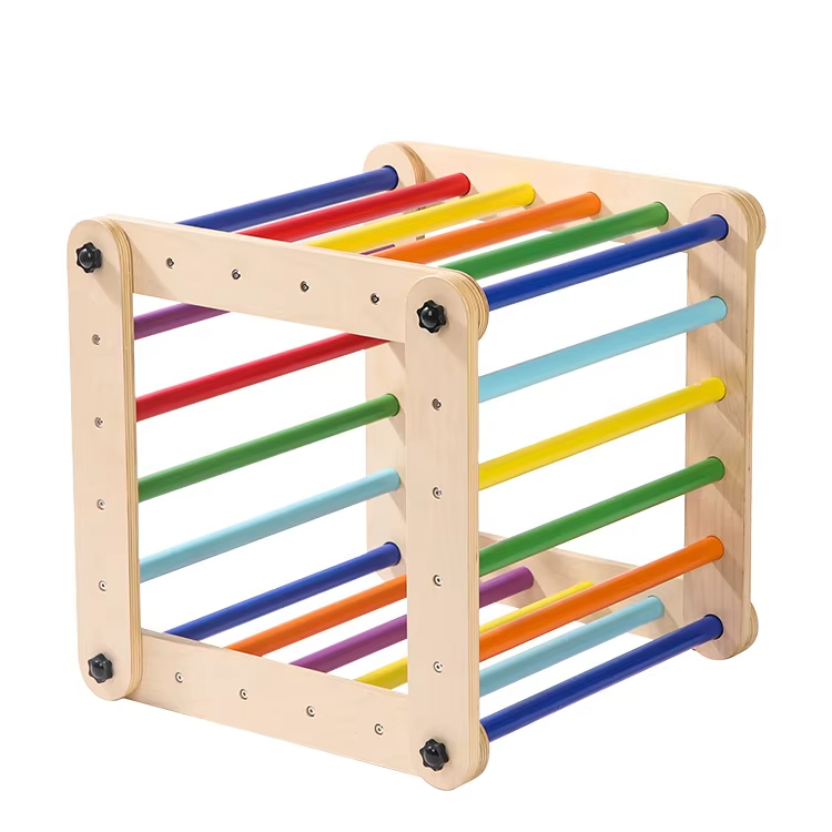 ชุดโครงไม้ปีนป่ายรูปสามเหลี่ยม - Kids Outdoor Wooden Climbing Frame บทวิจารณ์และราคา