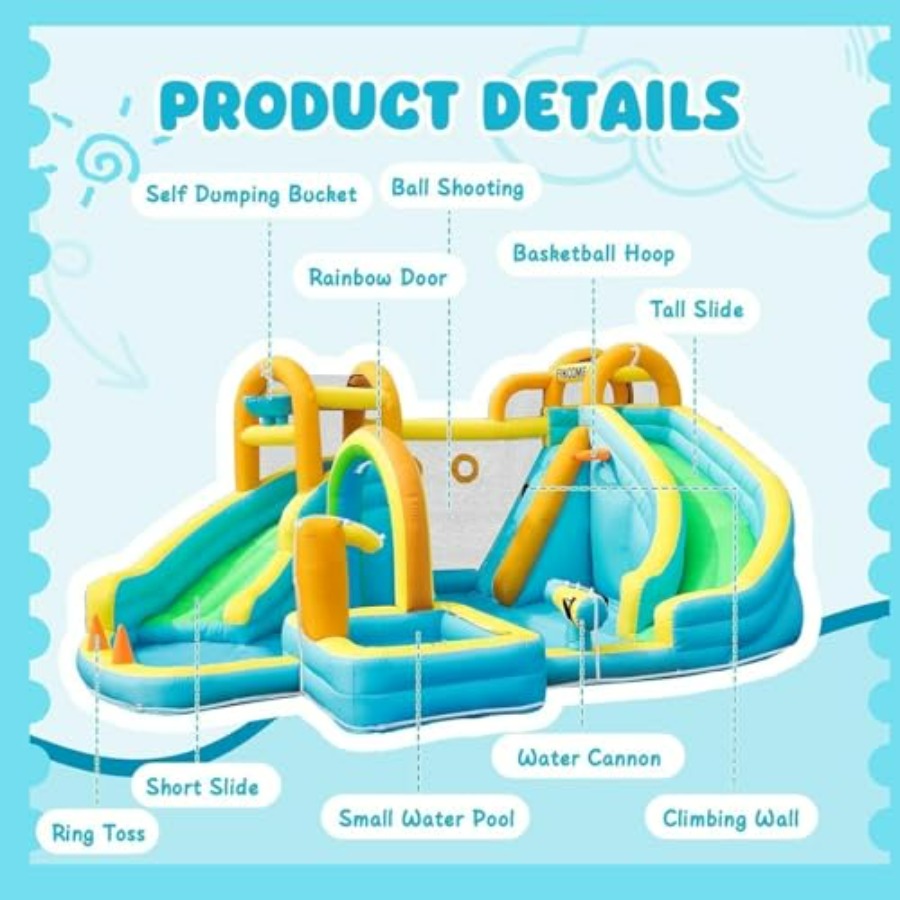สไลเดอร์น้ำเป่าลมสำหรับเด็กเล่ - Kids Outdoor Basketball บทวิจารณ์และราคา