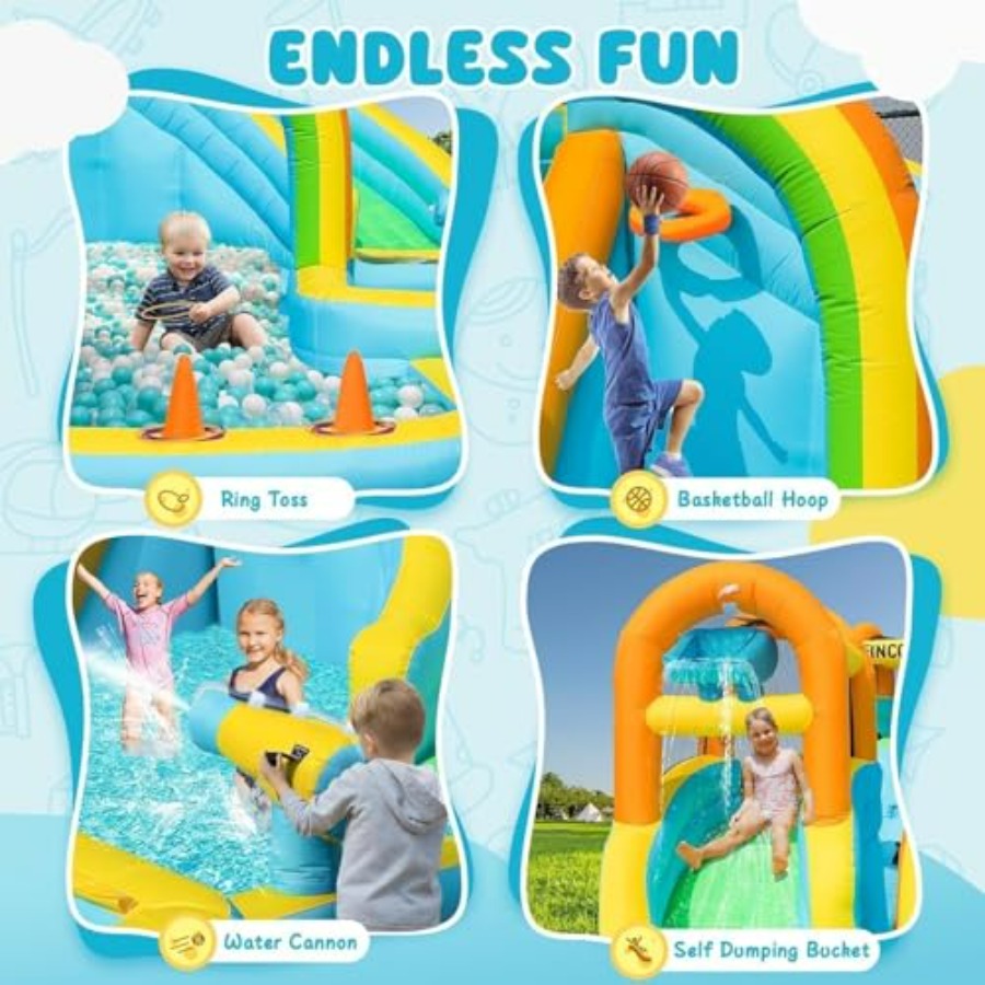 สไลเดอร์น้ำเป่าลมสำหรับเด็กเล่ - Kids Outdoor Basketball บทวิจารณ์และราคา