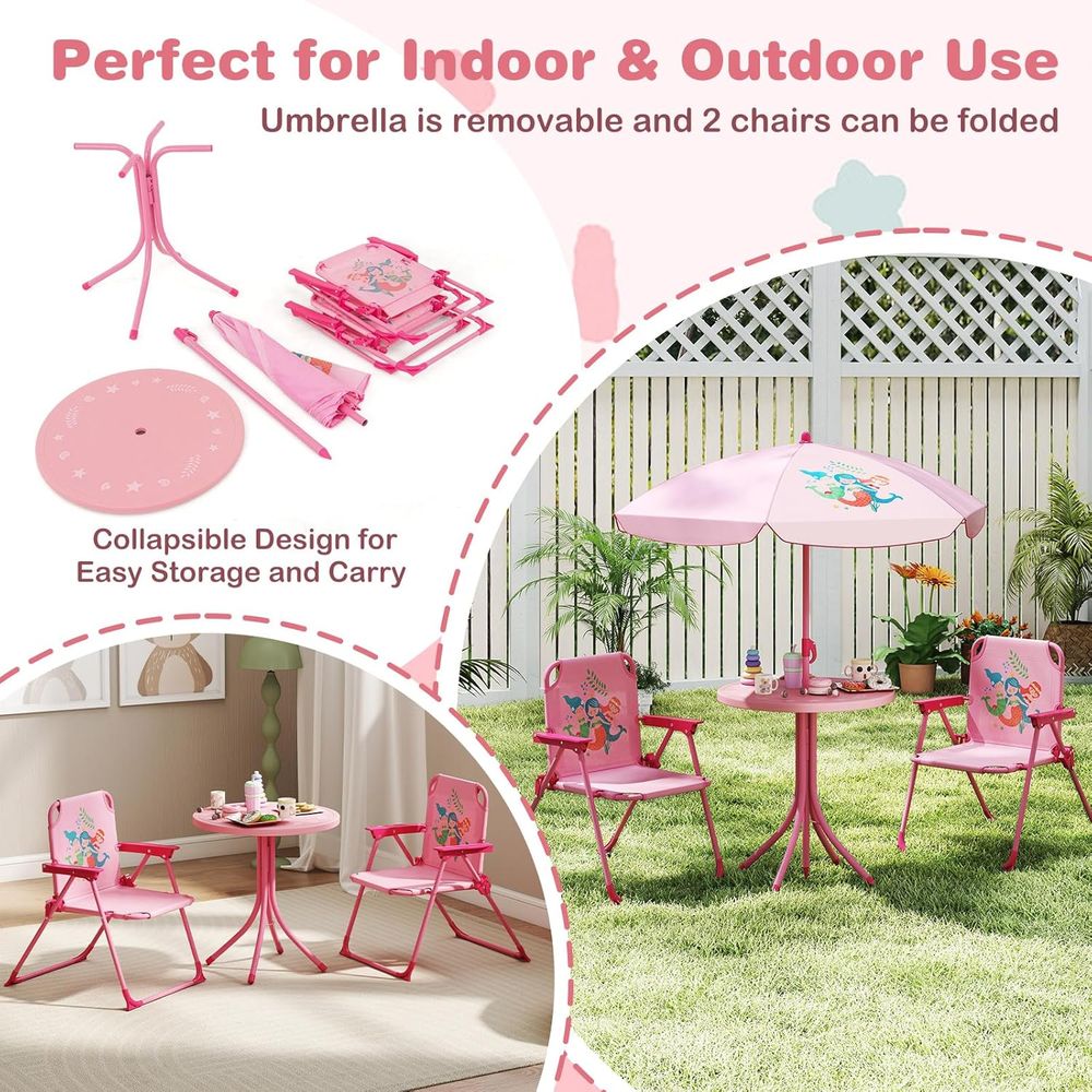 โต๊ะปิกนิกสำหรับเด็ก, โต๊ะกลาง - Kids Outdoor Table With Umbrella บทวิจารณ์และราคา
