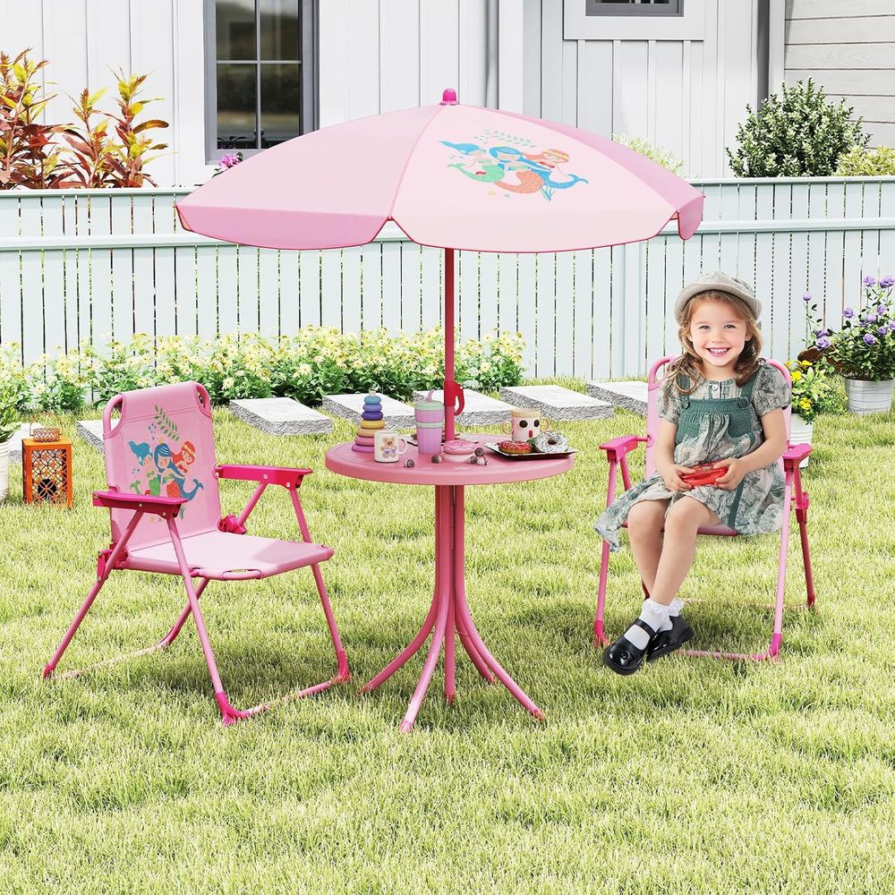 โต๊ะปิกนิกสำหรับเด็ก, โต๊ะกลาง - Kids Outdoor Table With Umbrella บทวิจารณ์และราคา