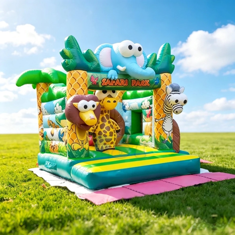 บ้านลมเป่าลมเชิงพาณิชย์ลายป่าพ - Kids Outdoor Zoo บทวิจารณ์และราคา