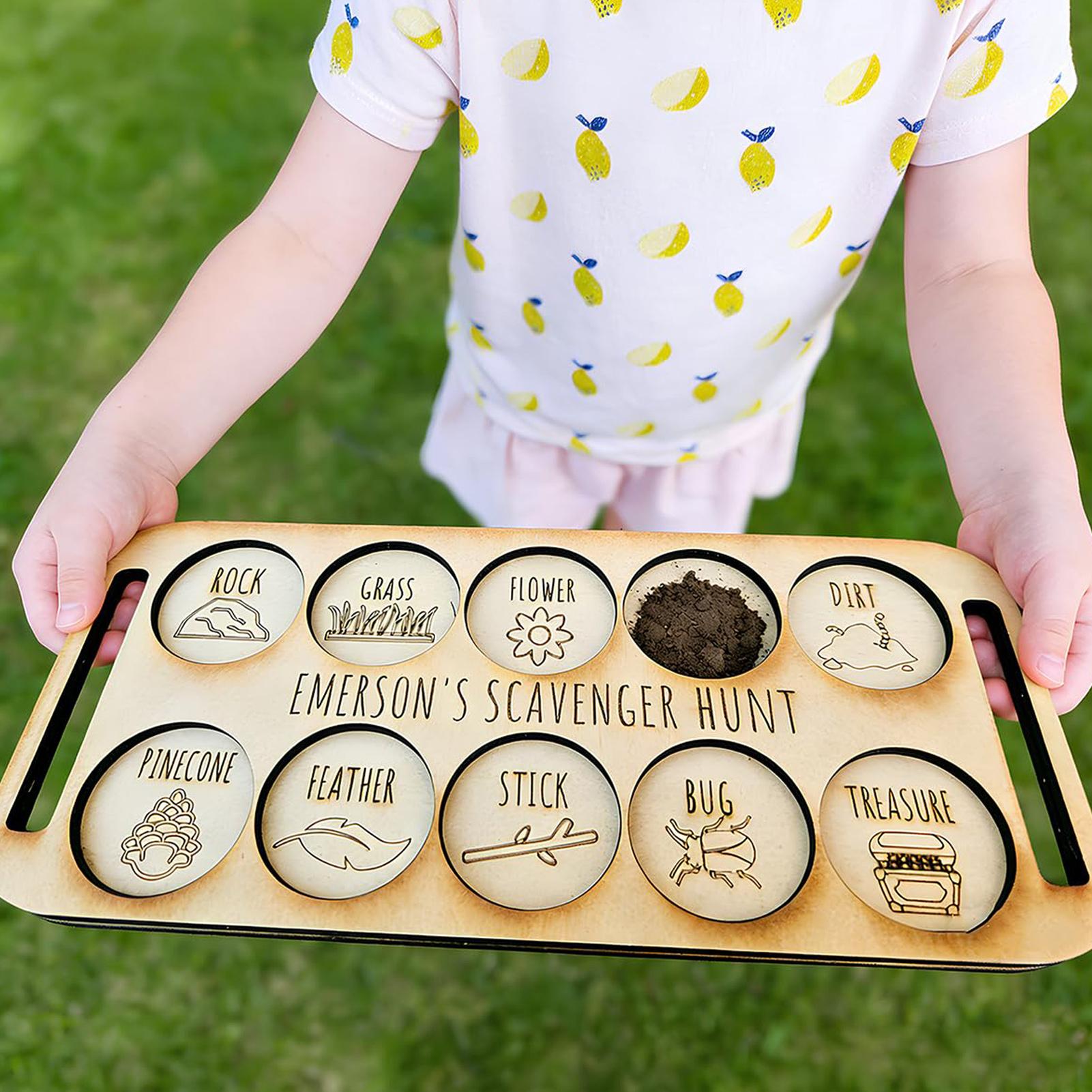 เกมล่าสมบัติสำหรับเด็ก ถาดไม้ส - Kids Outdoor Scavenger Hunt บทวิจารณ์และราคา