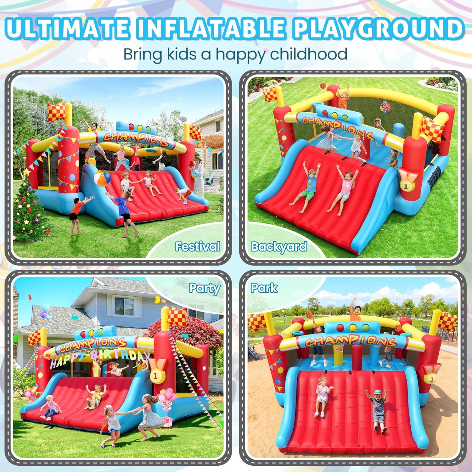 บ้านลมขนาดใหญ่สำหรับเด็กโต, บ้ - Kids Outdoor Basketball บทวิจารณ์และราคา