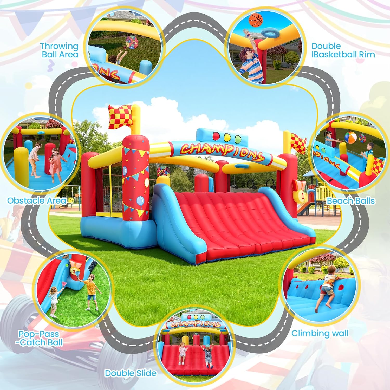 บ้านลมขนาดใหญ่สำหรับเด็กโต, บ้ - Kids Outdoor Basketball บทวิจารณ์และราคา