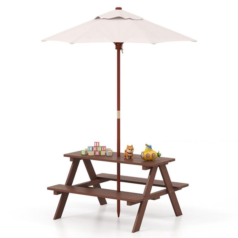 ชุดโต๊ะปิกนิกสำหรับเด็ก 4 ที่น - Kids Outdoor Table With Umbrella บทวิจารณ์และราคา