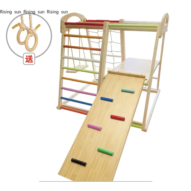 ชุดโครงสร้างปีนป่ายไม้สำหรับเด - Kids Outdoor Wooden Climbing Frame บทวิจารณ์และราคา