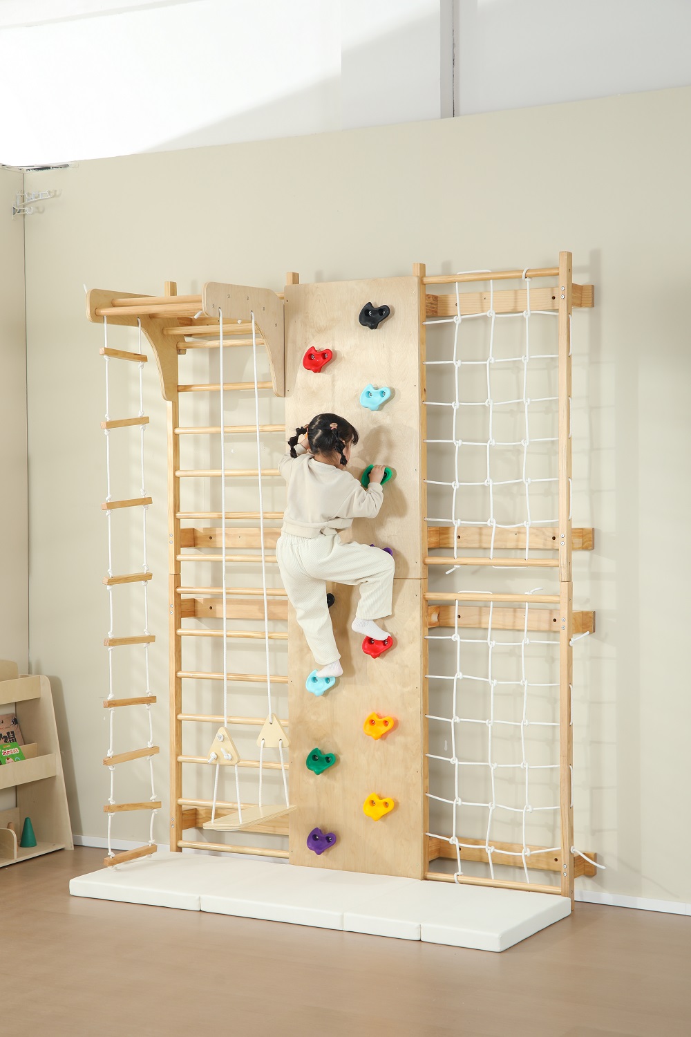 บาร์โหนสำหรับเด็กในร่ม โครงไม้ - Kids Outdoor Wooden Climbing Frame บทวิจารณ์และราคา