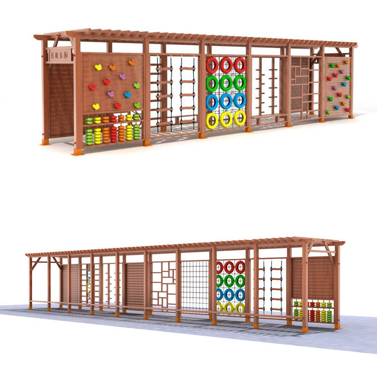โครงปีนป่ายกลางแจ้งทำจากไม้สำห - Kids Outdoor Wooden Climbing Frame บทวิจารณ์และราคา