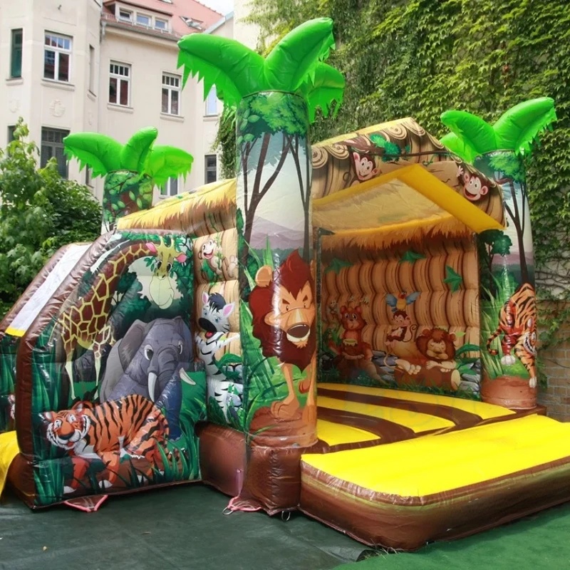 ปราสาทลมเป่าลมธีมสวนสัตว์สำหรั - Kids Outdoor Zoo บทวิจารณ์และราคา