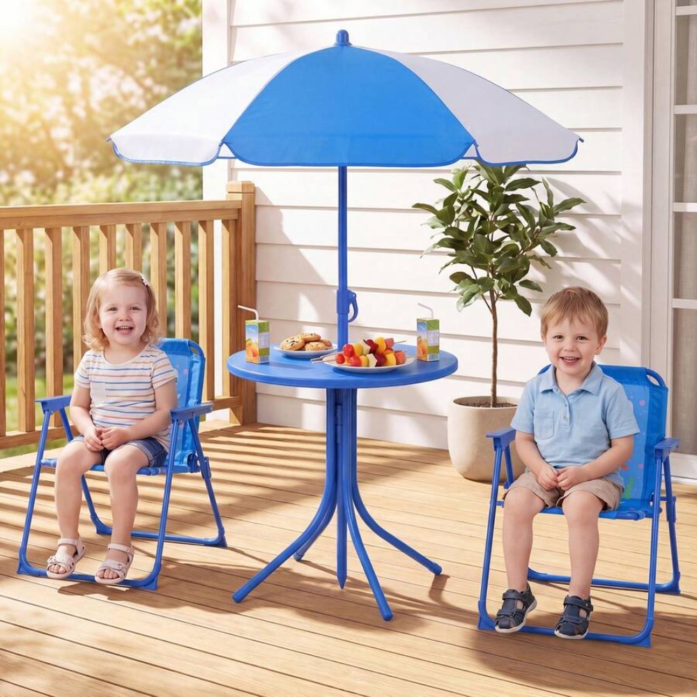 ชุดโต๊ะปิกนิกสำหรับเด็กพร้อมเก - Kids Outdoor Table With Umbrella บทวิจารณ์และราคา