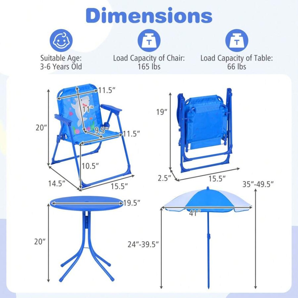 ชุดโต๊ะปิกนิกสำหรับเด็กพร้อมเก - Kids Outdoor Table With Umbrella บทวิจารณ์และราคา